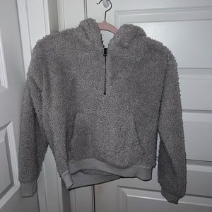 Small American Eagle Grey sherpa hoodie